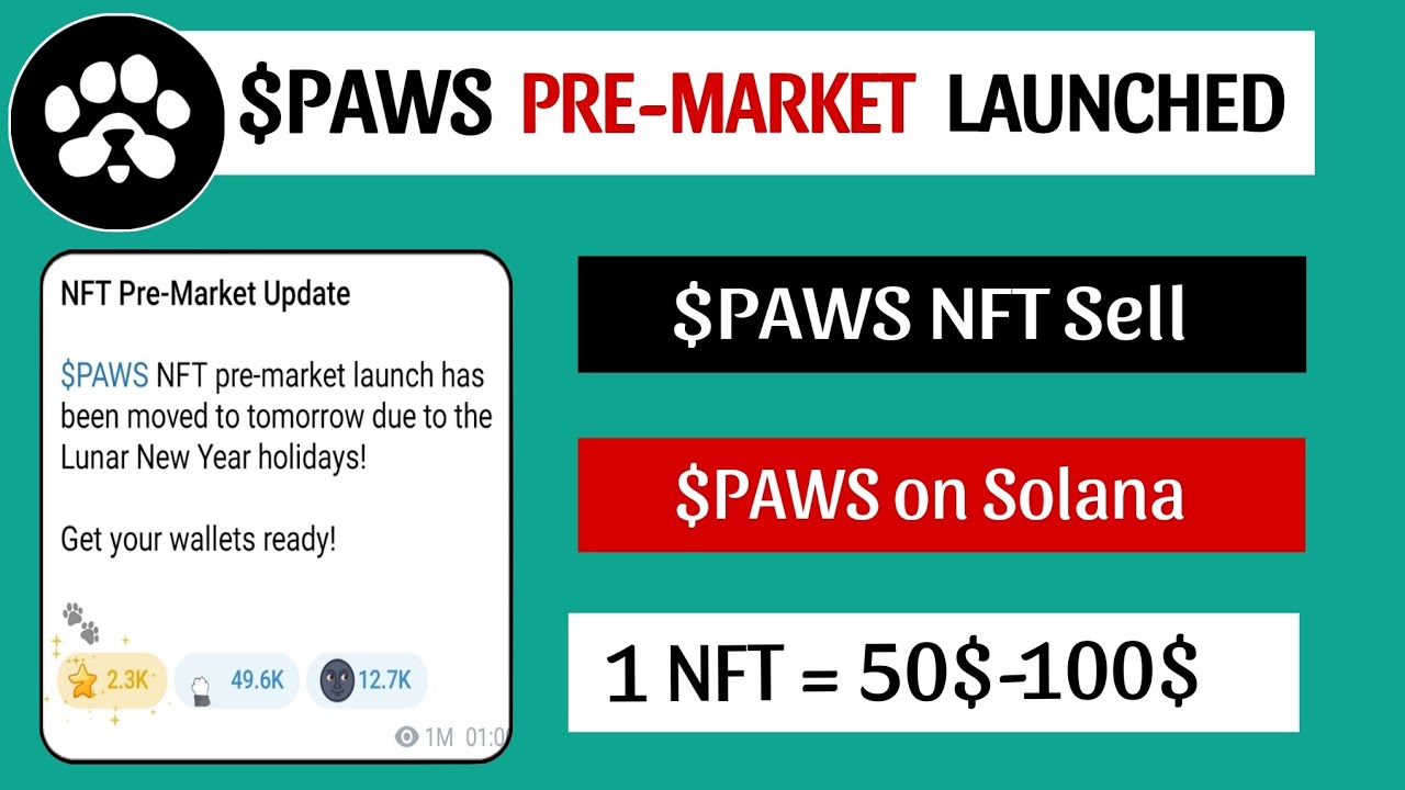 Paws Airdrop NFT Voucher Update | Paws Airdrop Launch On Solana | Paws Listing Price