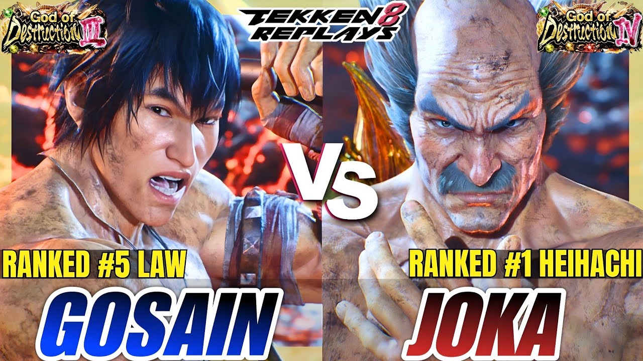 Tekken 8 - Gosain (Law) vs Joka (Heihachi) - High Level Ranked Match Replay