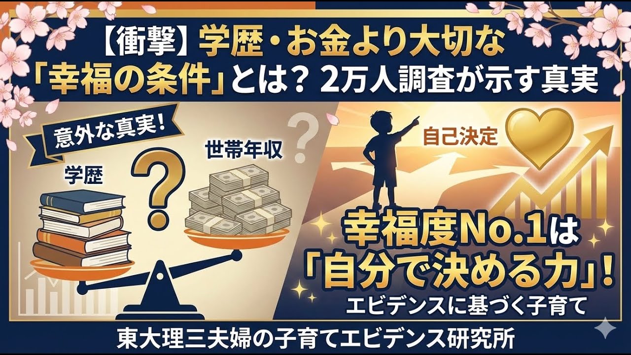 年収も学歴も無意味！｜〇〇が子どもの幸福度を決める【日本人2万人調査】