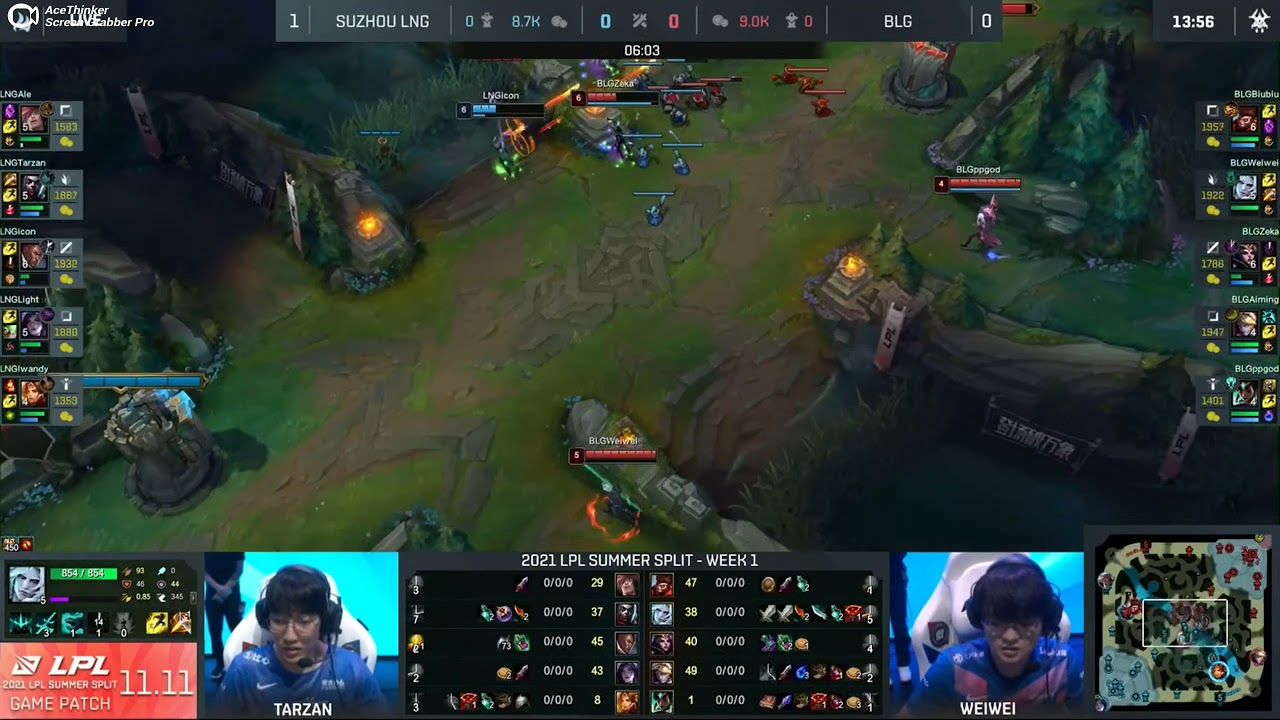 BLG Zeka on LeBlanc outplays Lucian for First Blood - LPL Summer split 2021