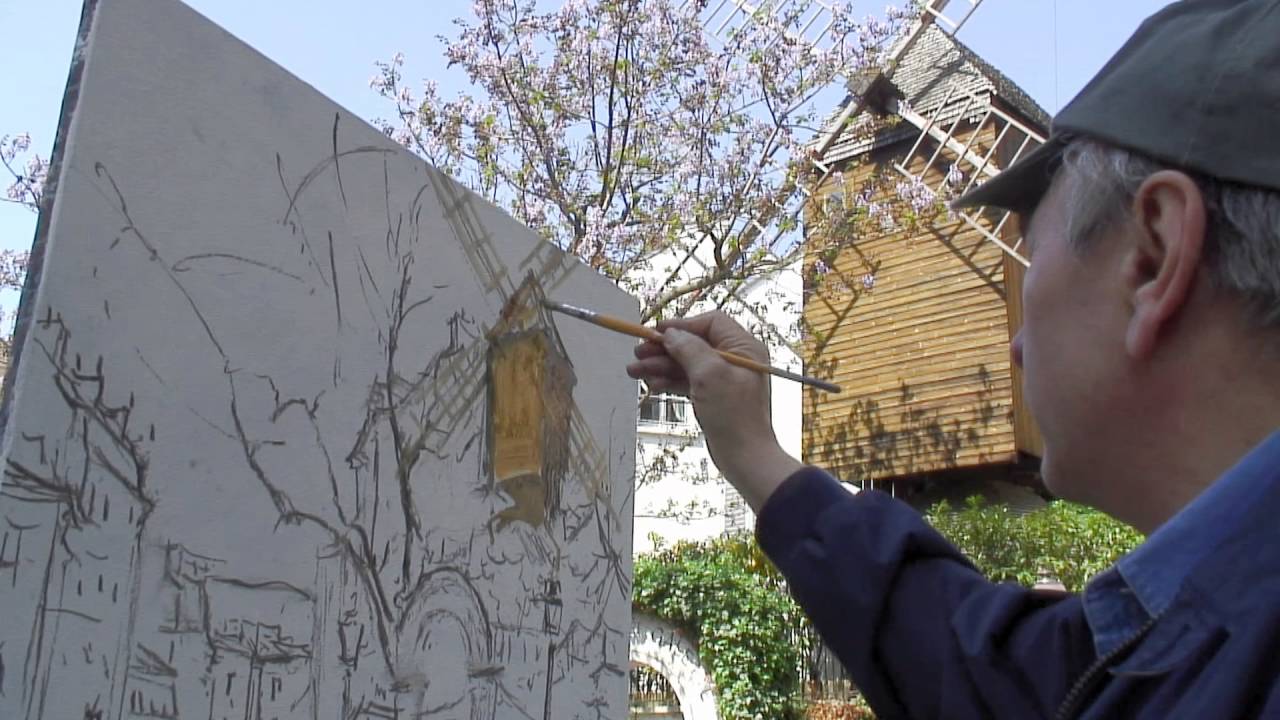 Robert Ricart live oil painting In Montmartre part 1