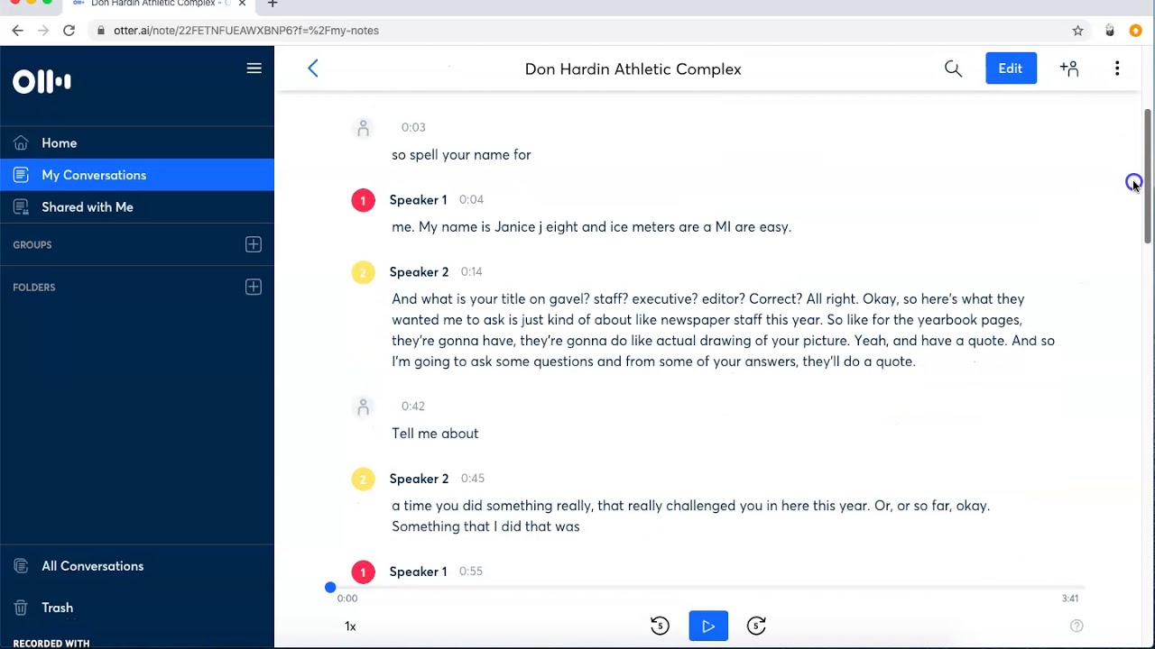 Использование Otter.ai для расшифровки вашего интервью
