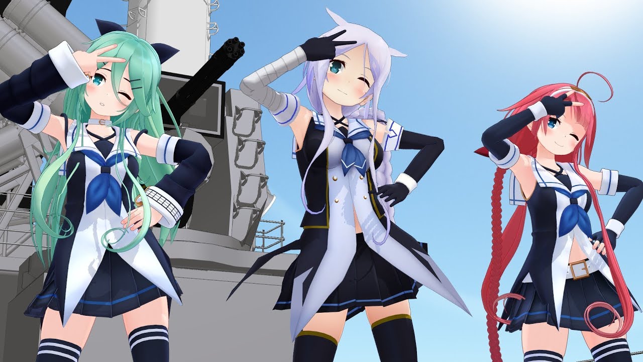 【MMD艦これ】海風 山風 江風で Satisfaction