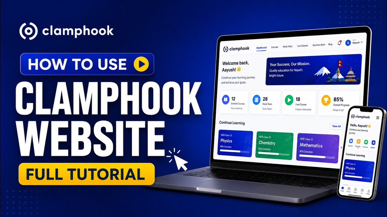 🚀 Complete ClampHook Website Tutorial 🔥 | Full Guide to Classes, Notes, Routine, Mock Tests & More 💻