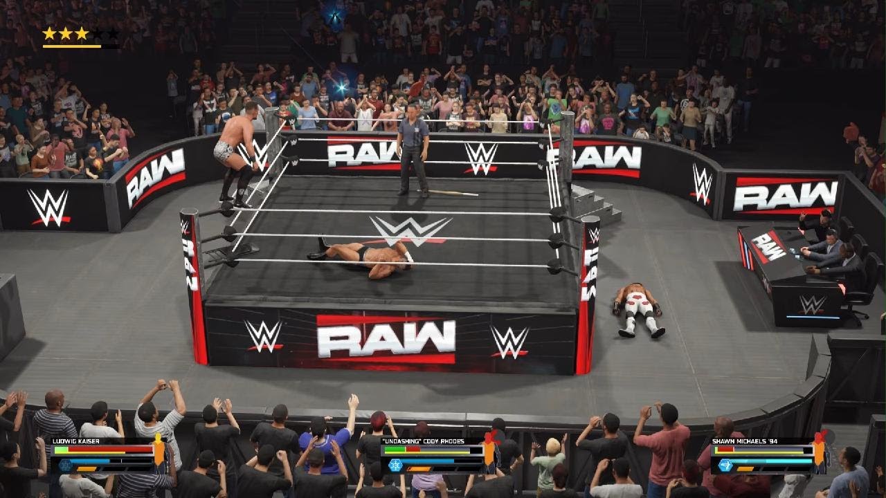 HBK VS Cody Rhodes VS Ludwig Kaiser (WWE2K25 Week 40 Of Universe Mode )