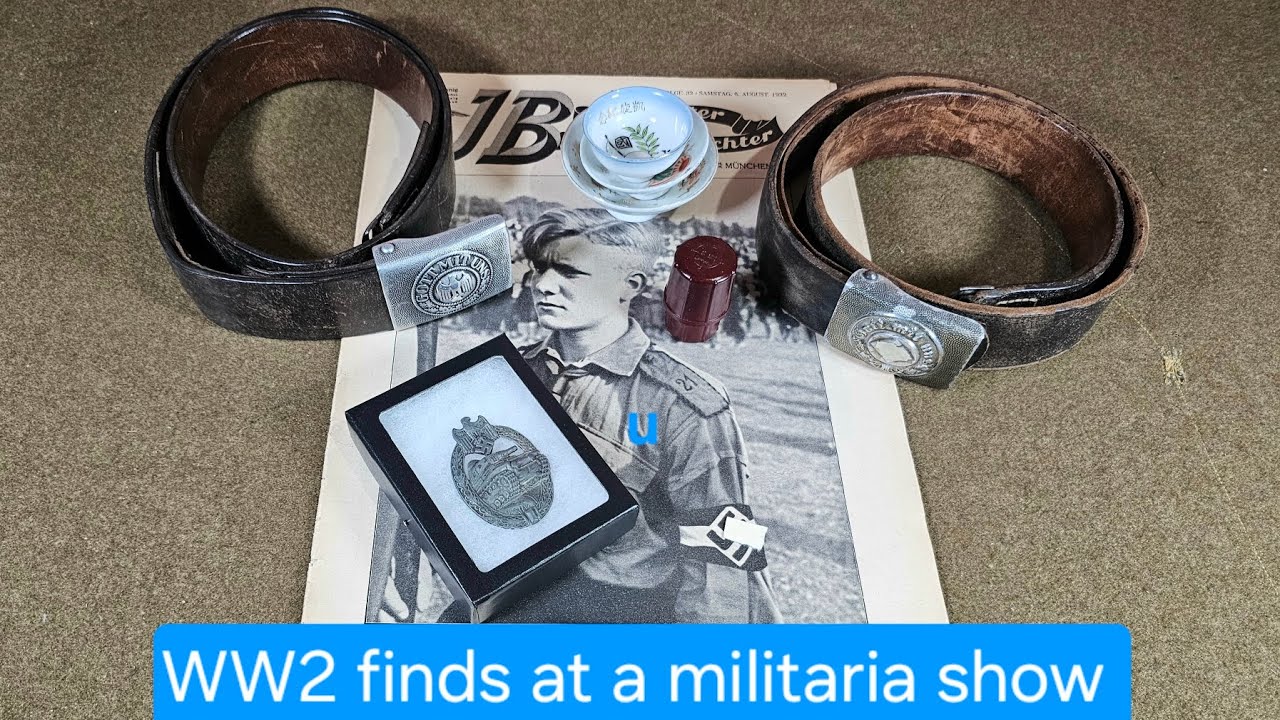 Находки времен Второй мировой войны на выставке милитари.