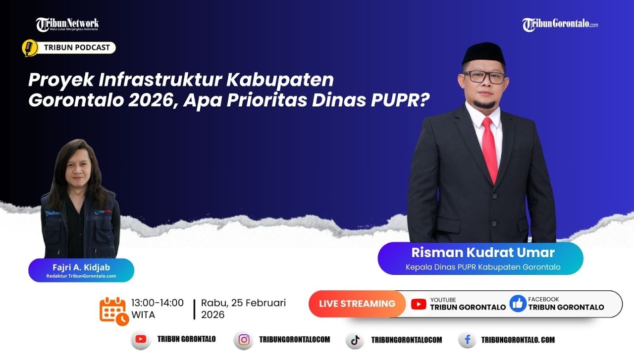 🔴 LIVE | Tribun Podcast ~ Proyek Infrastruktur Kabupaten Gorontalo 2026, Apa Prioritas Dinas PUPR?