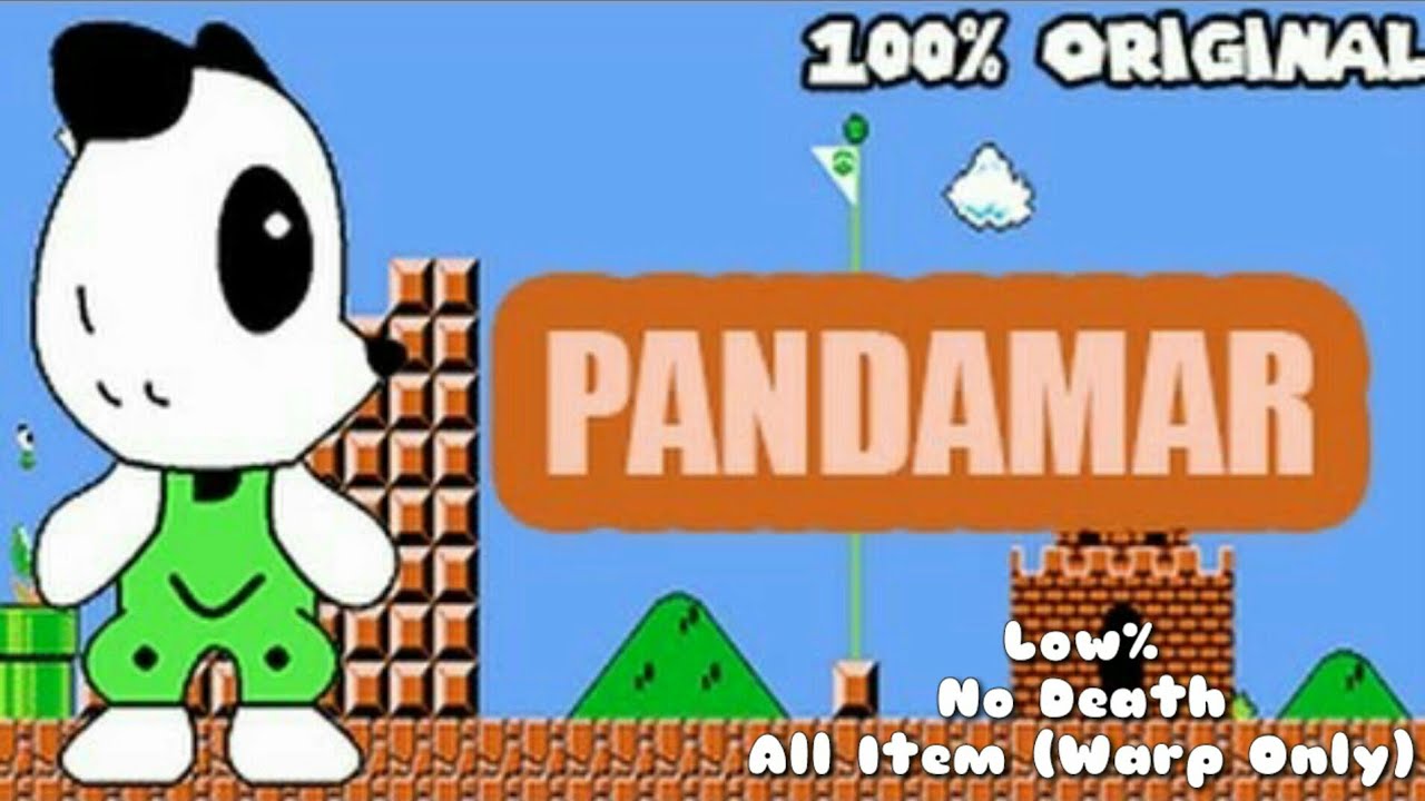 Pandamar (SMB1 Hack) Gameplay Walkthrough Low% (No Death & All Item (Warp Only)) (No Sound)
