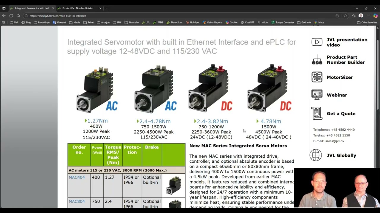 Presentation of the new MAC Motors - with built-in ethernet