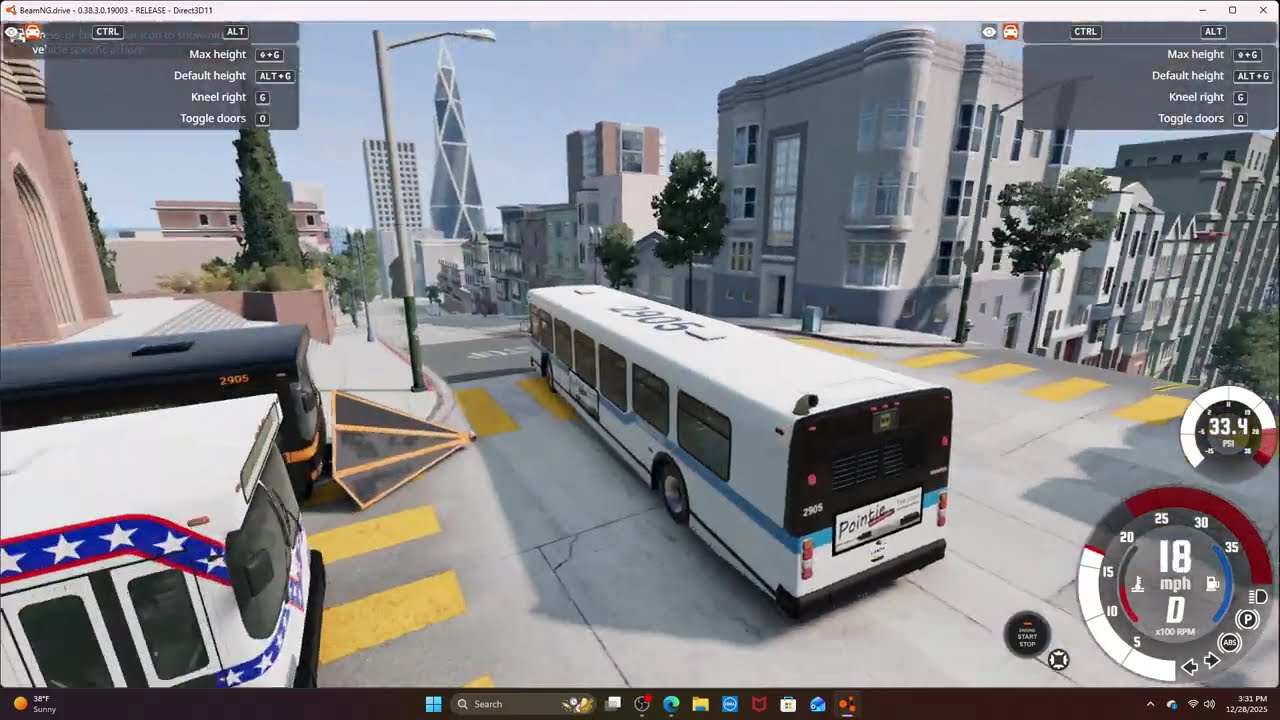 Driving all configs of the Wentward DT40L down a hilly road in Beam.ng Drive.