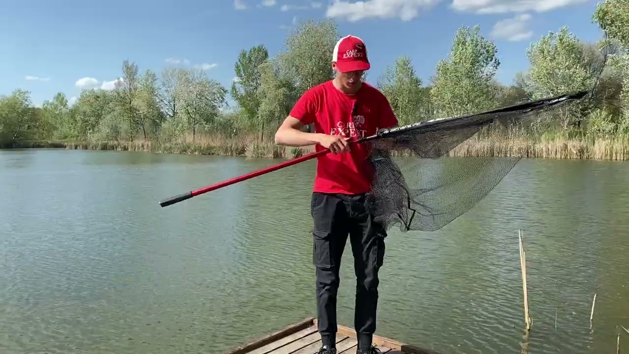 Carp Expert Silver Carp EXTRA nagyméretű merítőháló + 180 cm teleszkópos nyél