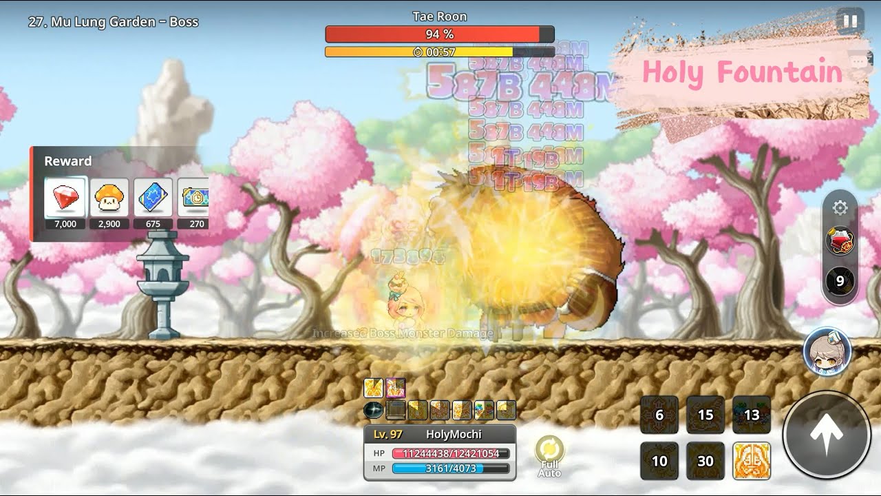 27-10 Holy Fountain vs Nimble Feet / Paladin vs Hero Comps | lvl 97 Bishop [Maplestory: Idle RPG]