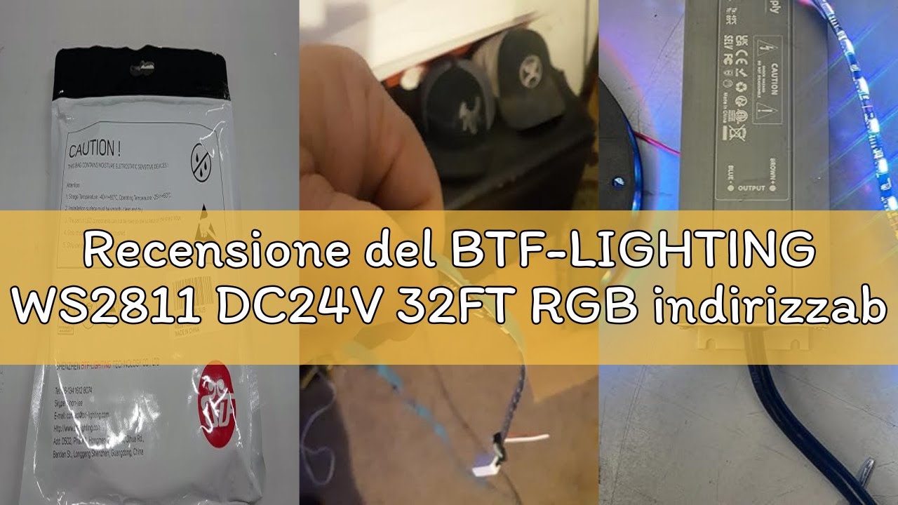 Recensione del BTF-LIGHTING WS2811 DC24V 32FT RGB indirizzabile LED Pixel Strip 600 LED 100 pixel Fu