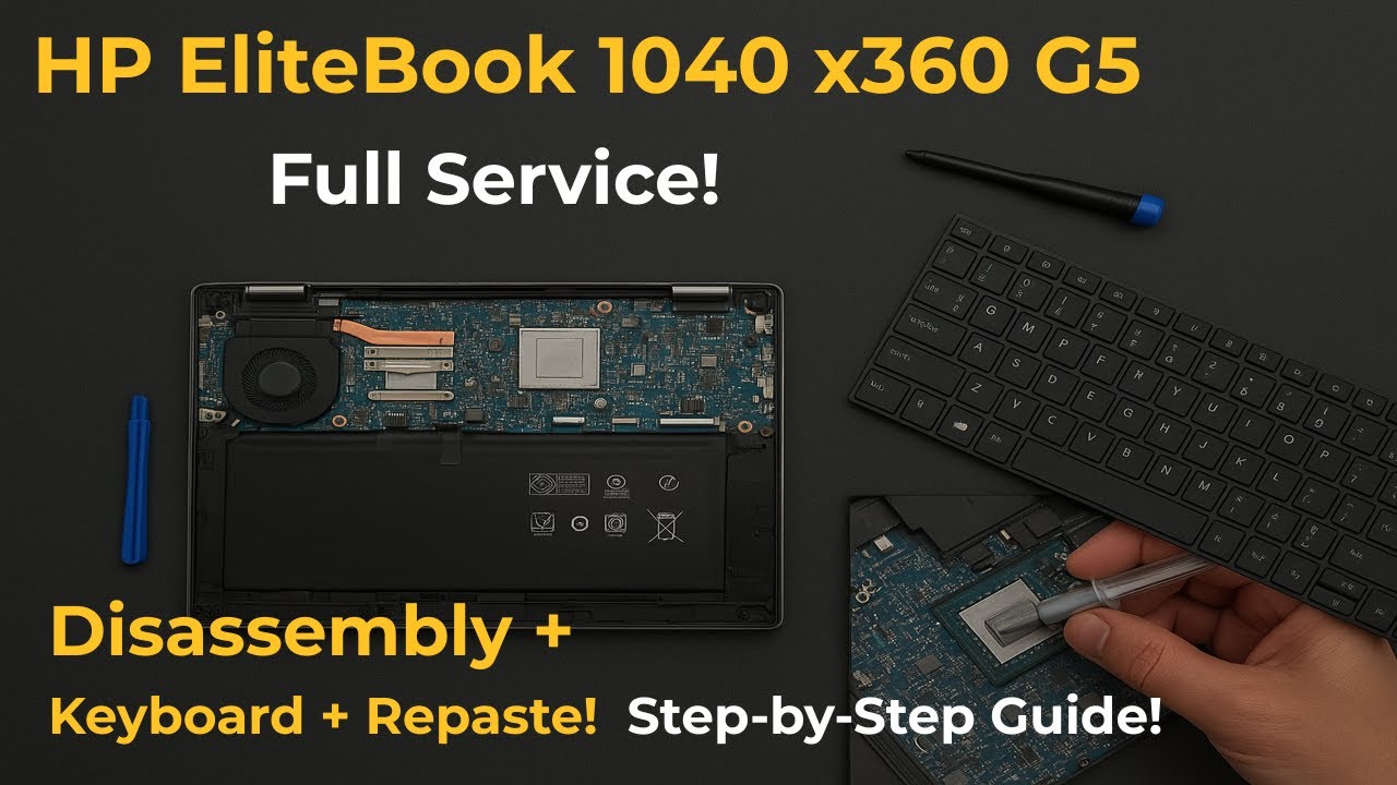 HP EliteBook 1040 x360 G5 Disassembly | Keyboard Replacement|Thermal Paste Change|Full Service Guide