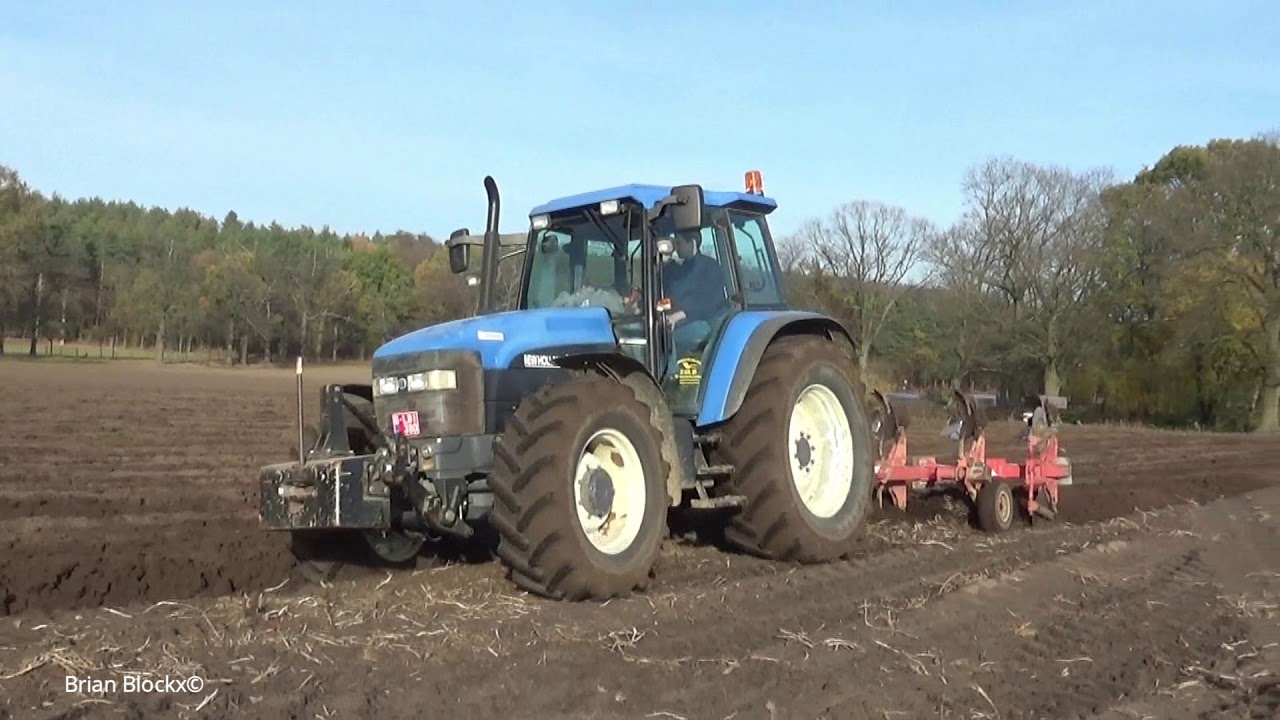 plowing+sowing-New Holland TM135+New Holland t5050-ploegen+zaaien-2018