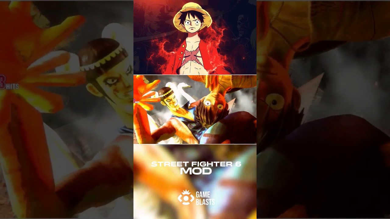 LUFFY IN STREET FIGHTER 6 😱😱☠️ #shorts #anime #streetfighter #onepiece