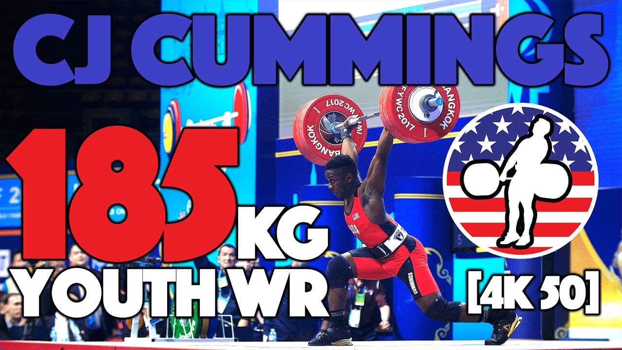 CJ Cummings (69, 16 y/o) - 185kg Clean and Jerk Youth World Record [4k 50p]