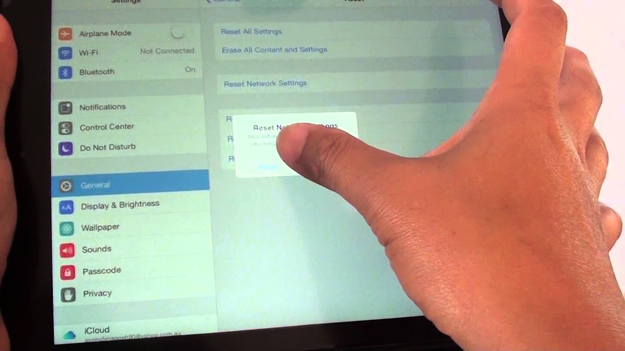 iPad Air: как сбросить настройки сети