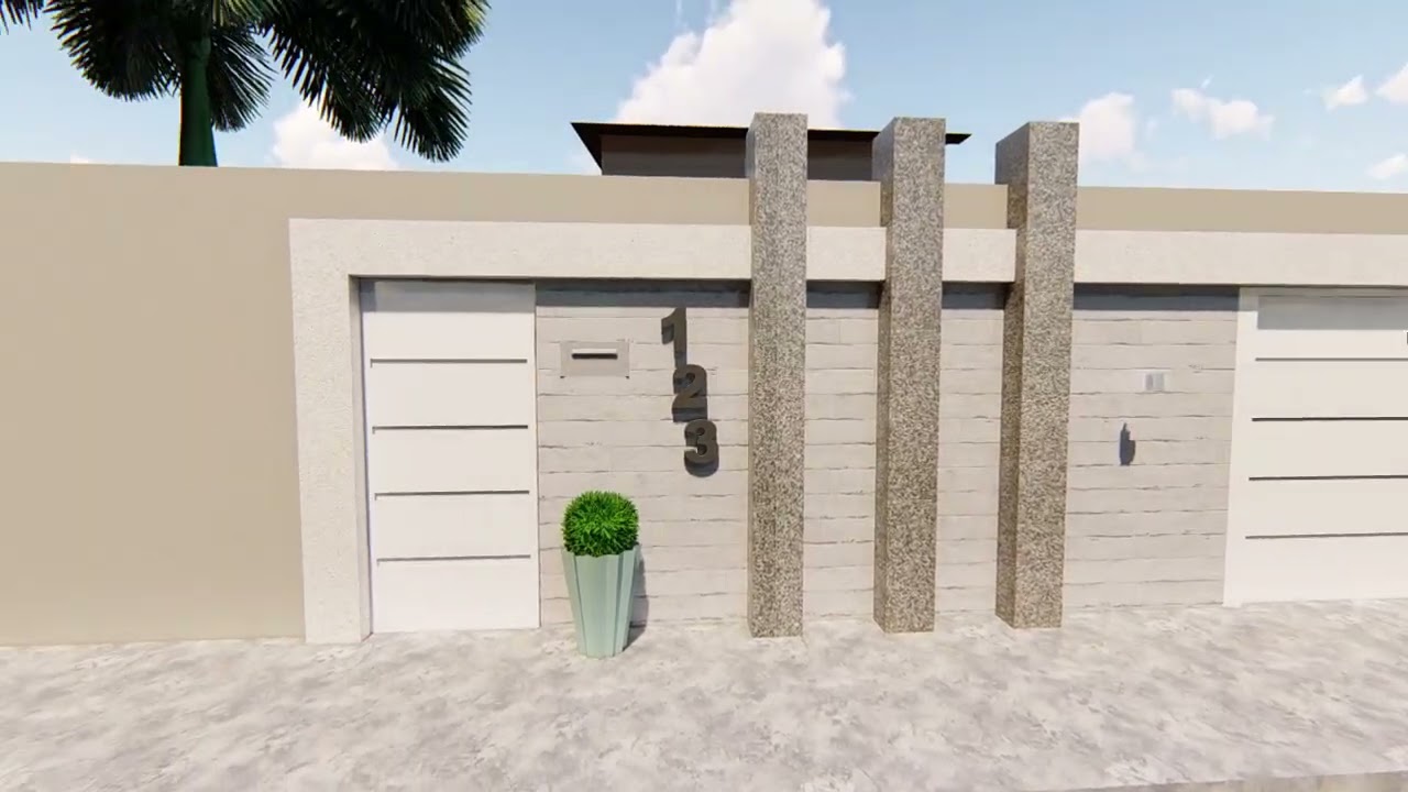 Projeto 3D - Fachada de Muro   em 3D