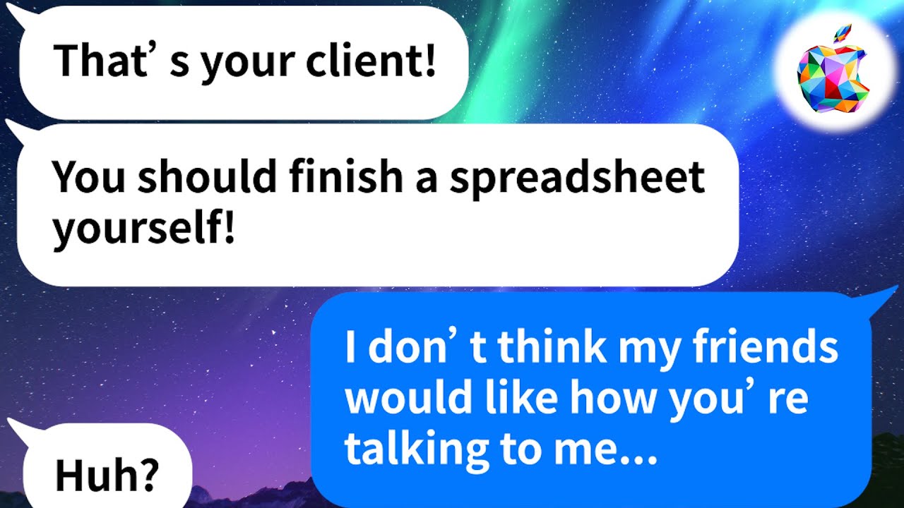 【Apple】My tough guy coworker tries to force me to do his work for him until I figure out his secret.