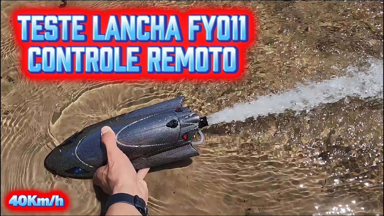 Teste Lancha Fy011 40kmh turbojet melhor barco de controle remoto comprado no AliExpress