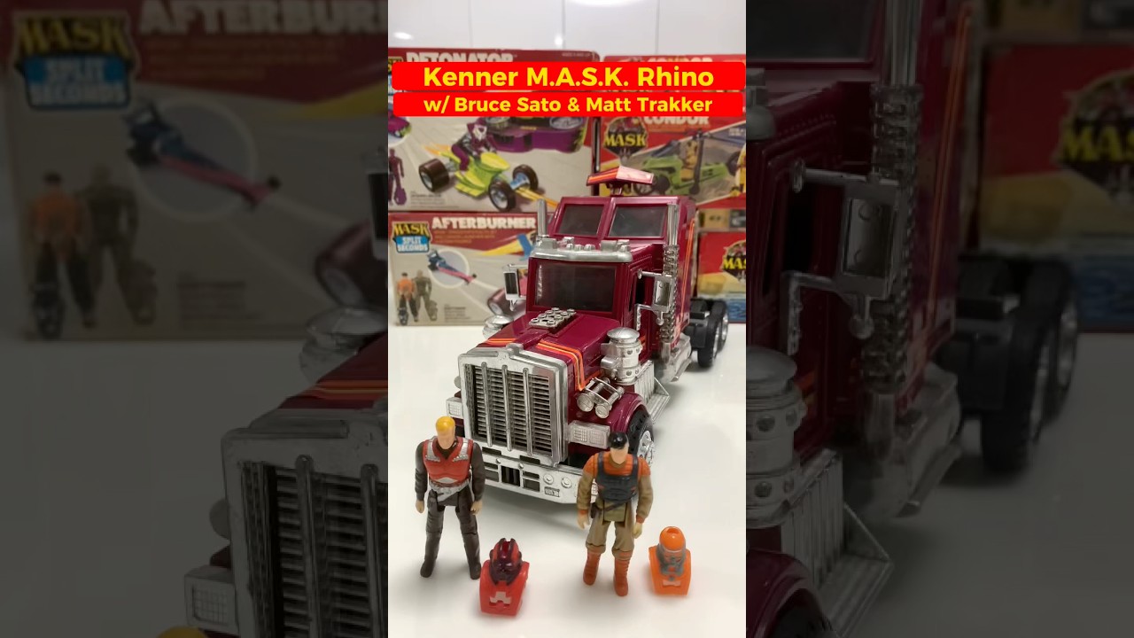 Vintage Kenner M.A.S.K. Rhino w/ Bruce Sato & Matt Trakker #kennermask #rhino #kennertoys #80stoys