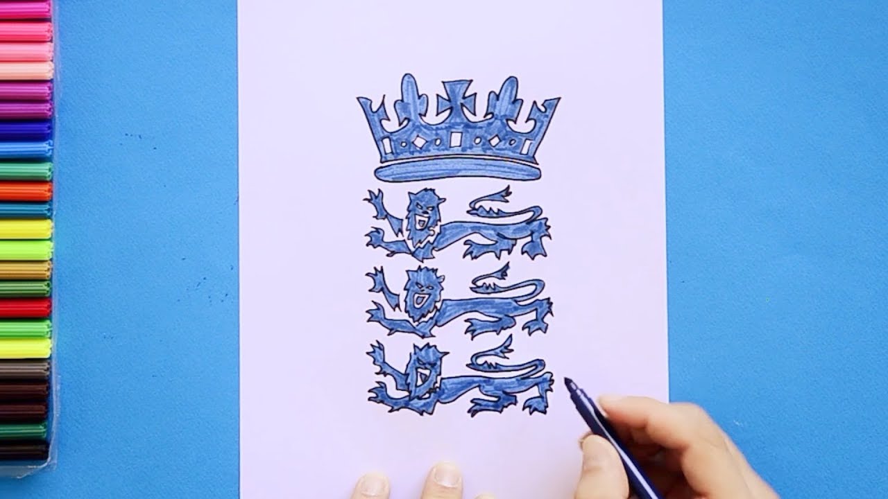 How to draw England Cricket Team Logo