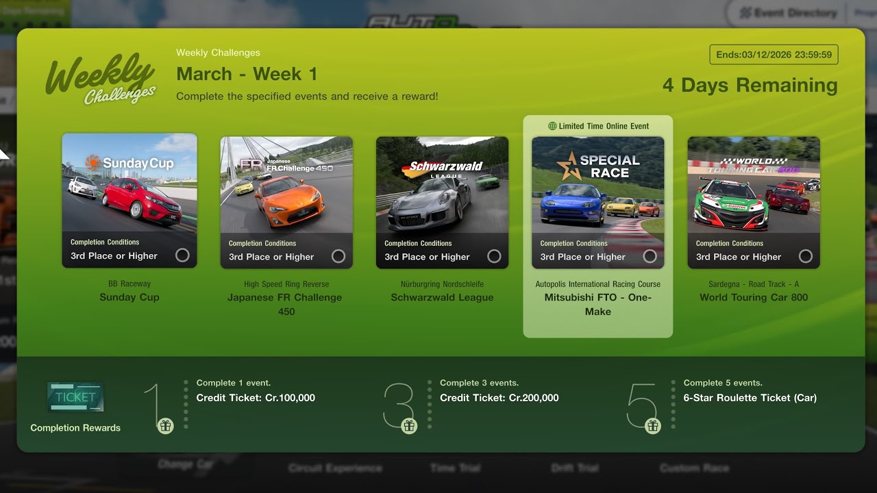 The GT7 Weekly Challenge | March Week 1 2026
