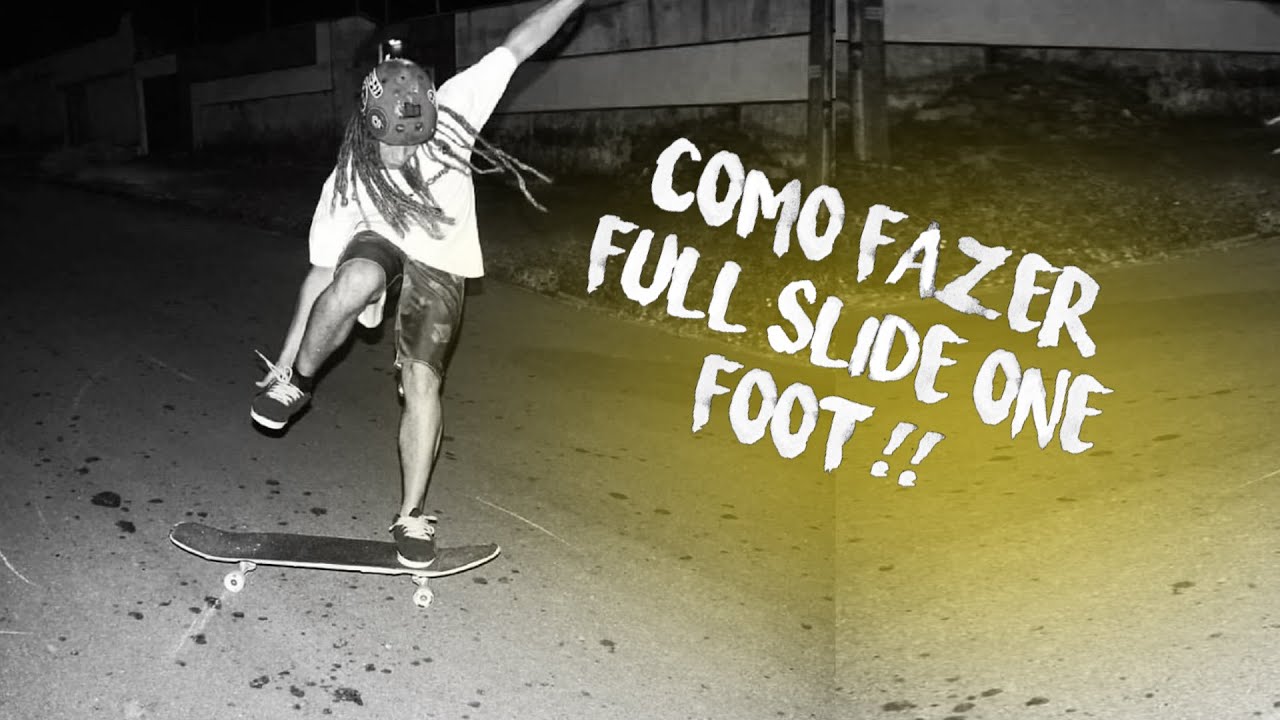 Como mandar full one foot slide no Longboard / skate
