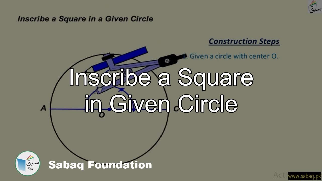 Inscribe a Square in Given Circle, Math Lecture | Sabaq.pk