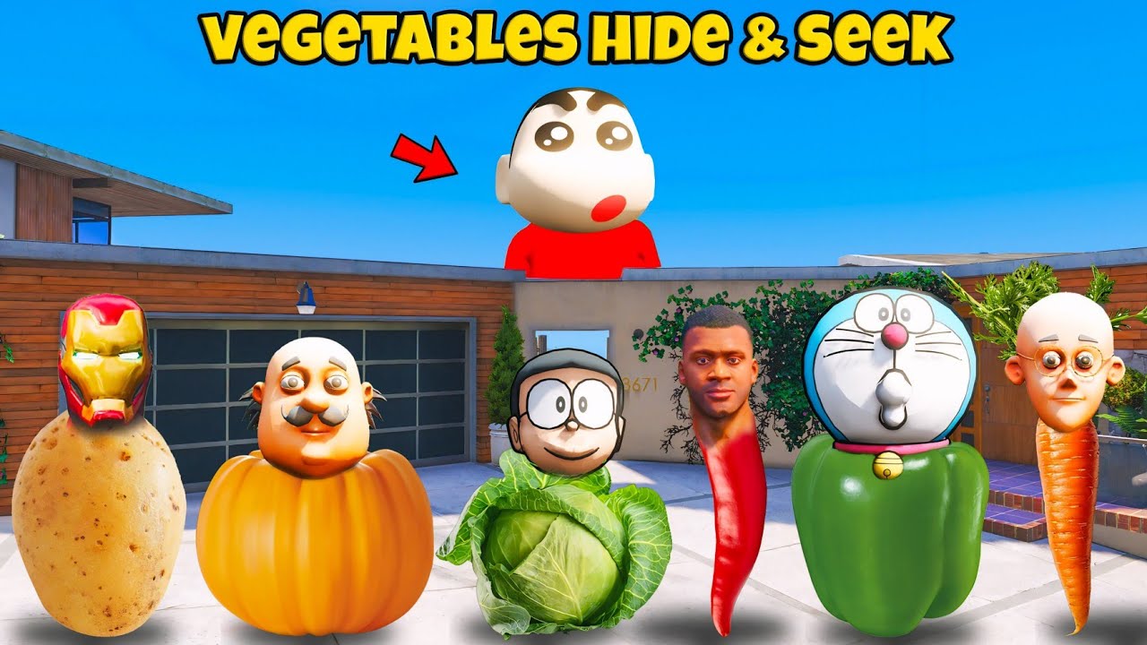 Shinchan & Franklin Playing Vegetable Prop Hide and Seek in GTA 5