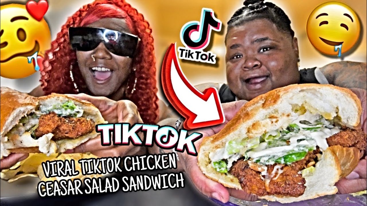 VIRAL TIKTOK CHICKEN CEASAR SALAD SANDWICH MUKBANG W/ MY BM | DID DIDDY DO IT?