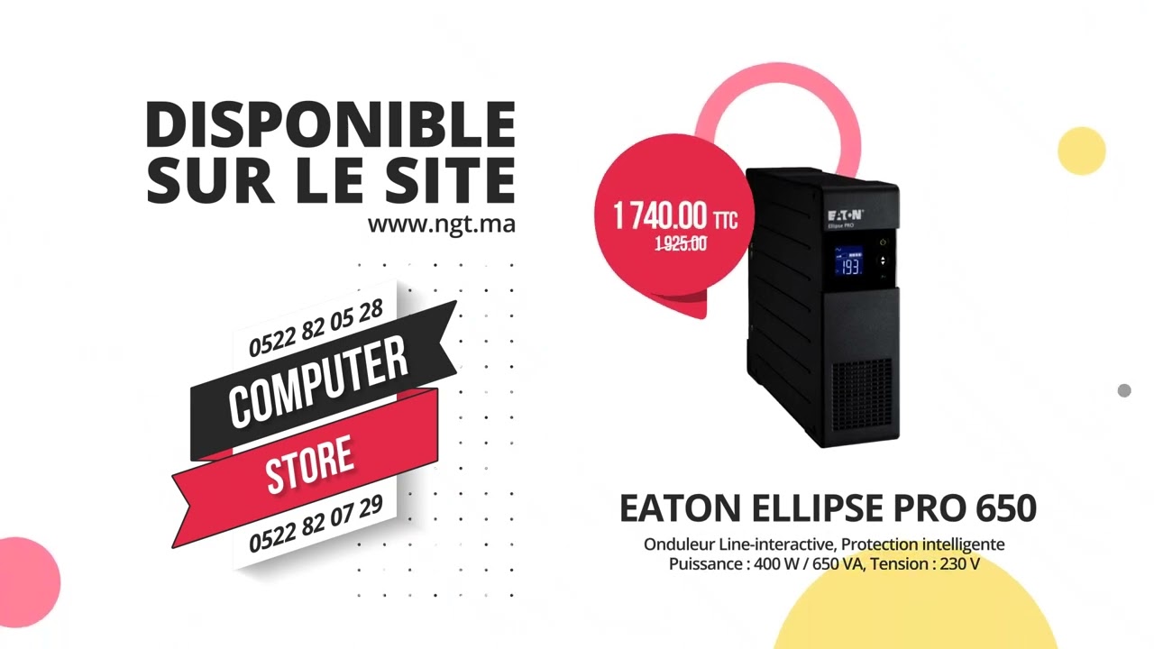 Onduleur Eaton Ellipse PRO 650VA ELP650FR au Maroc