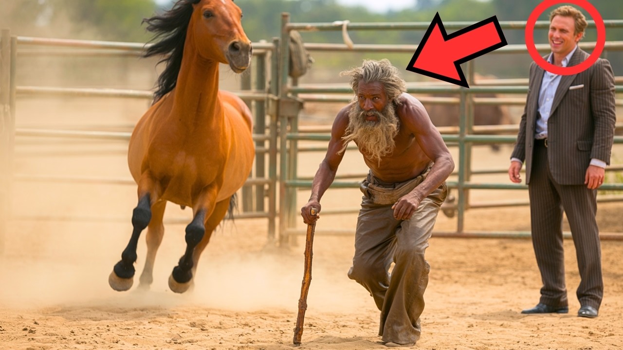 MILLONARIO APUESTA 5 MILLONES EN CABALLO SALVAJE… PERO VIEJO MENDIGO PIDE UNA OPORTUNIDAD
