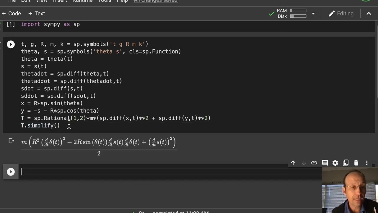 Lagrangian Mechanics | Spring Mount Pendulum (with Python and sympy)