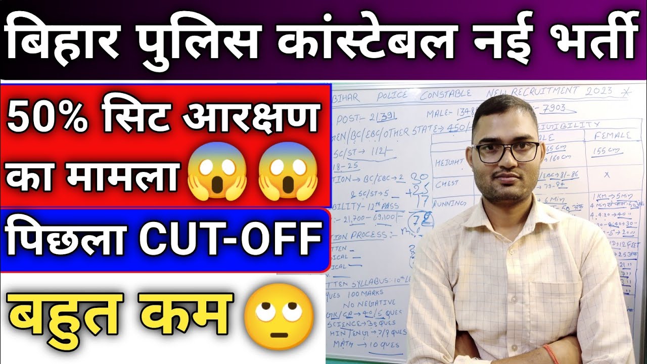 Bihar Police Seat रिजर्व | Bihar Police Constable Sit For Home Guard| Constable Cutoff Pervious Year
