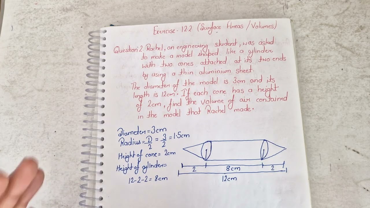 Exercise 12.2 Question 2 Class 10th ncert maths|Question 2 ex 12.2 find volume