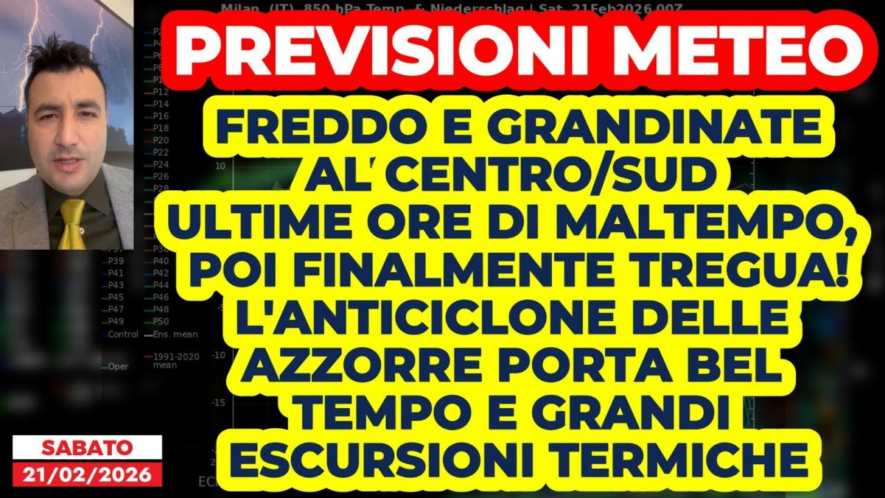 Previsioni Meteo, ultime ore di maltempo poi finalmente tregua grazie all'Anticiclone delle Azzorre!