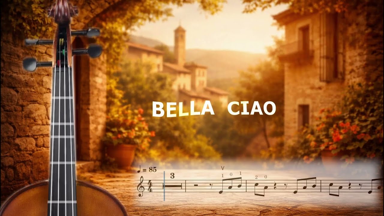 Bella Ciao – Violin Tutorial + Cover 🎻 | Digital Violin, Tabs & Scrolling Sheet Music