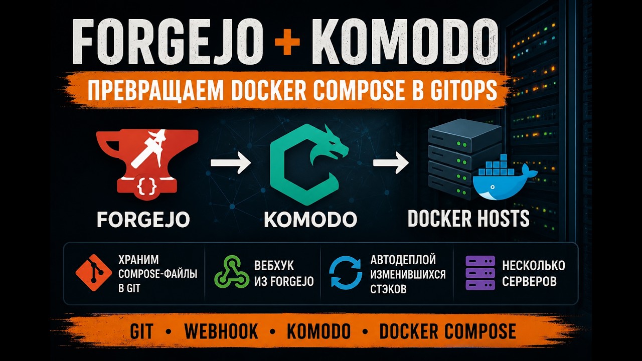 Forgejo &mdash; свой Git-сервер + автодеплой через Komodo (self-hosted CI/CD)