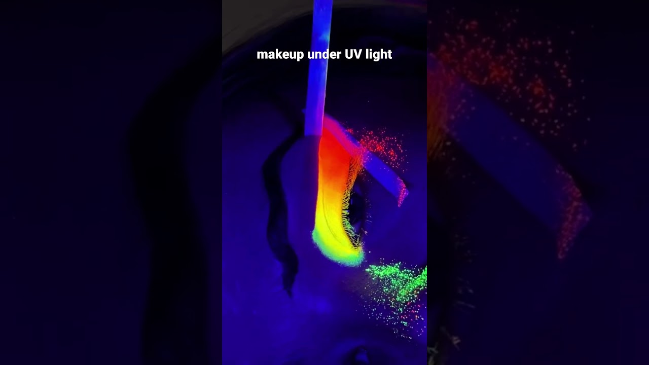 doing my makeup under a UV light 😳 Rainbow neon makeup