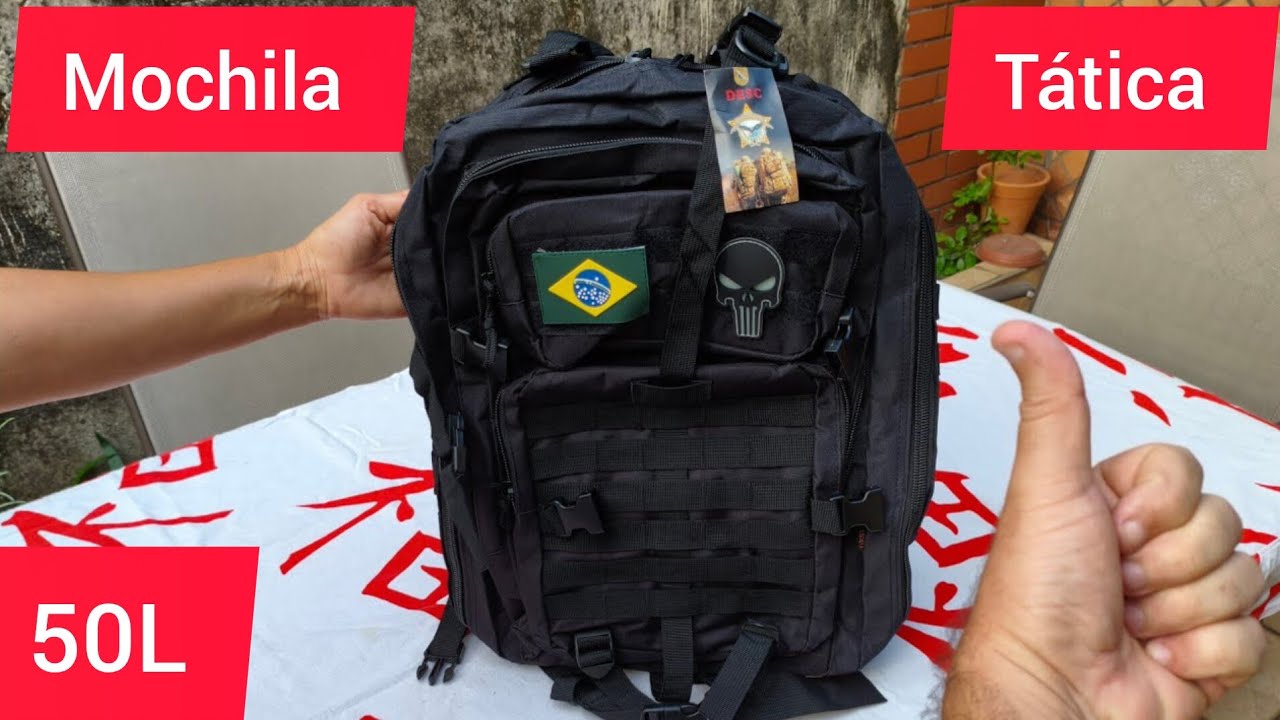 Mochila Tática 50 Litros Reforçada Impermeável - Camping - Trilha - viagem 