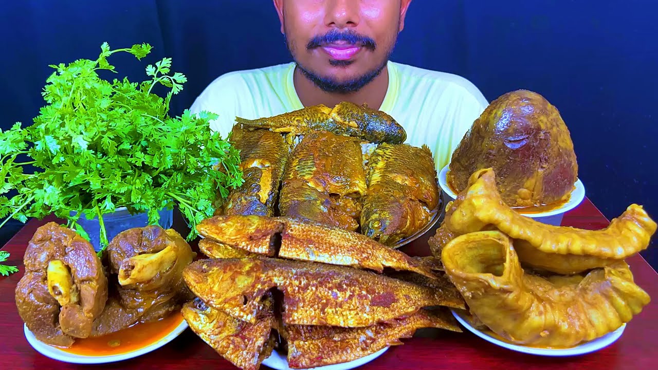 Eating Spicy Koi Fish Curry,Mutton Kosha,Hilsa Fish Fry,Beef Heard With Rice || Asmr Mukbong Show