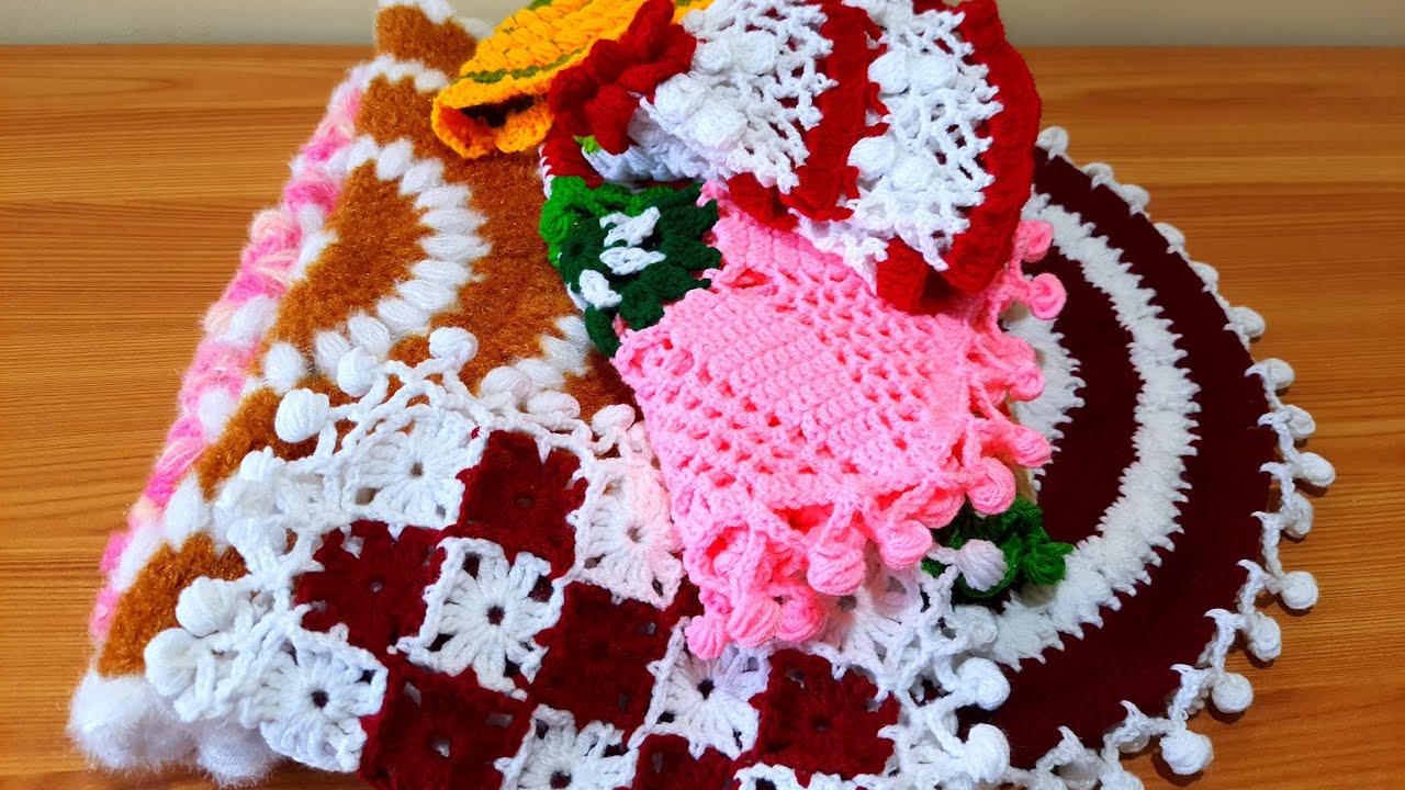 Thalposh design  table Cover design  Crochet collection rumal designs @SantoshAllArt