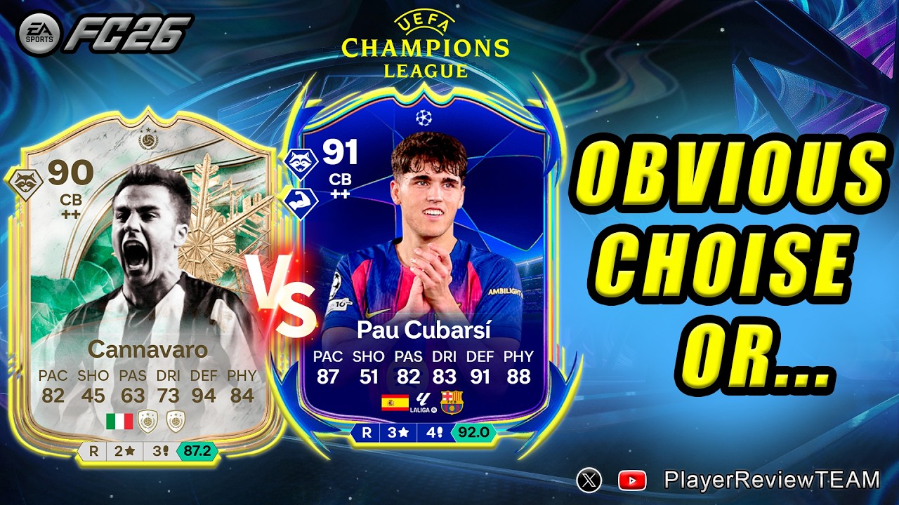 3⭐4⭐ Кубарси 91 UCL RTTF SBC + 2⭐3⭐ Каннаваро 90 Winter Wildcards Icon SBC | Обзор игрока FC 26