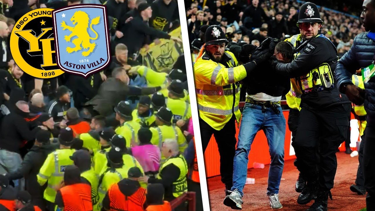 Aston Villa vs Young Boys Riots | Young Boys fans clash with police - FCYB Fans in Birmingham
