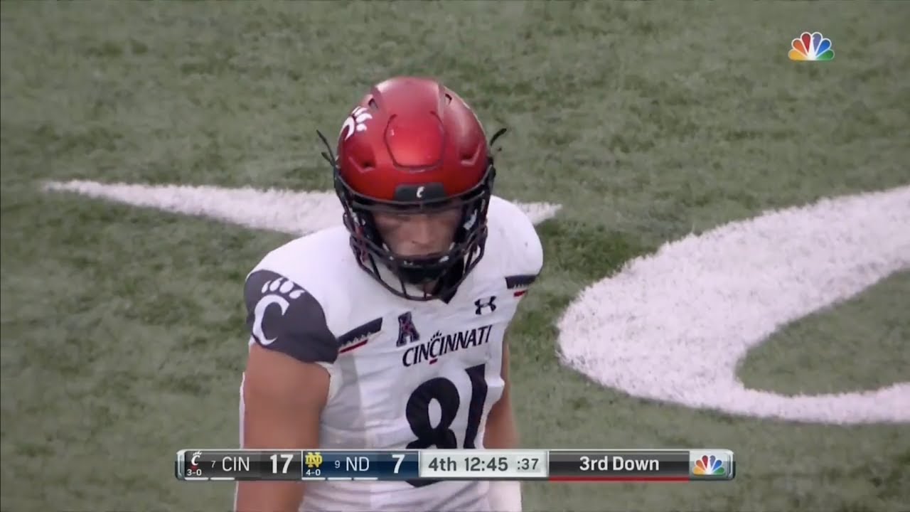 Josh Whyle (Cincinnati TE #81) Vs. Notre Dame 2021