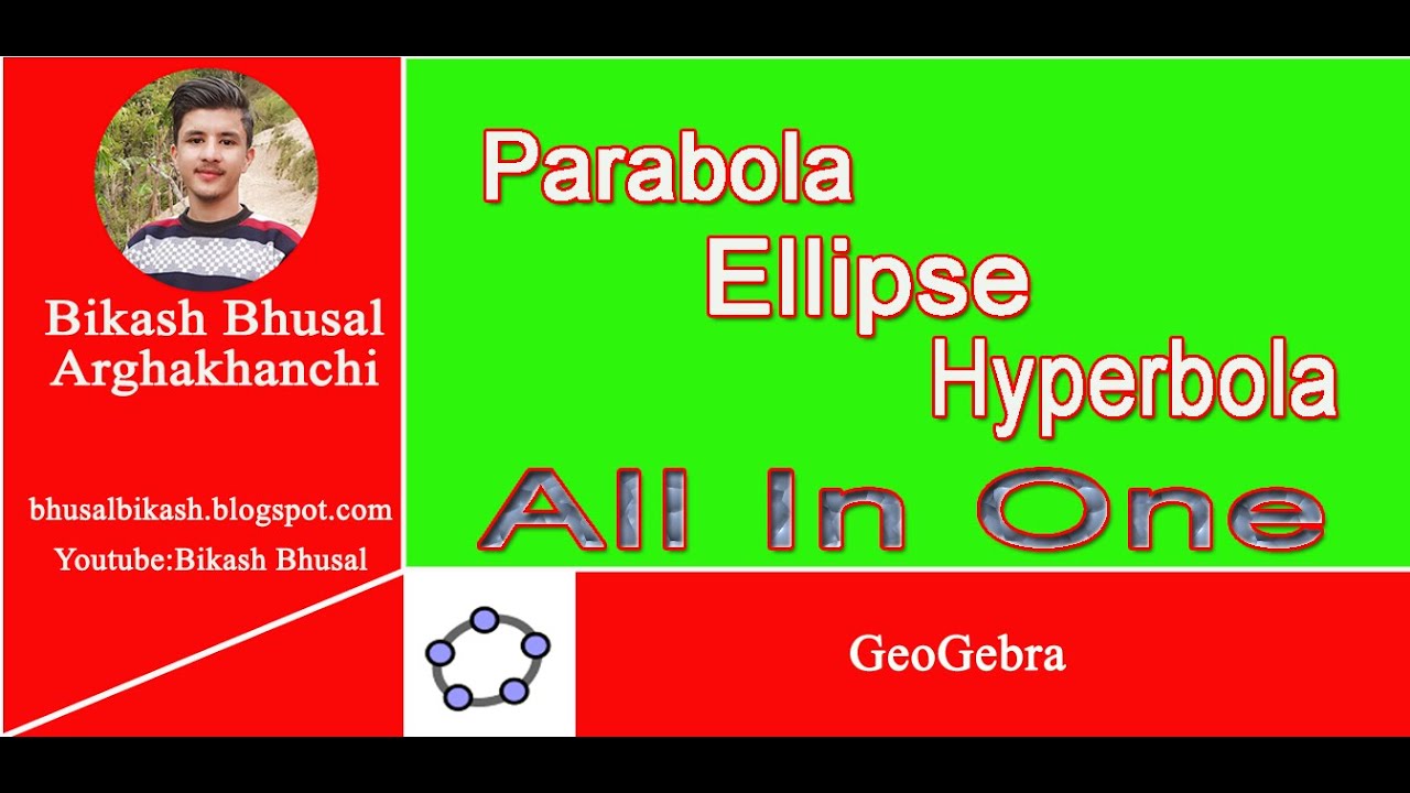 Equation of Parabola, Ellipse & Hyperbola (All In One) using GeoGebra (prove without word) by Bikash