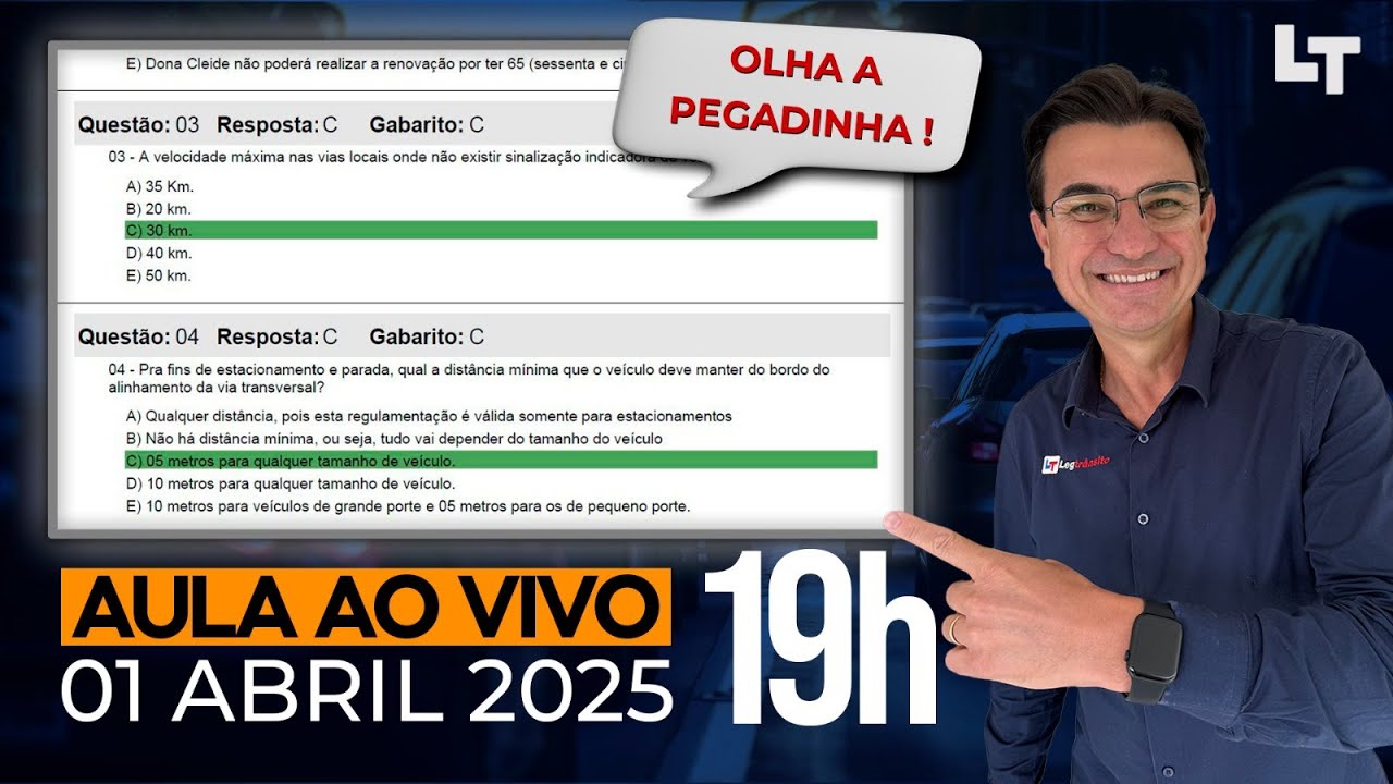 Prova Oficial do Detran Comentada ao Vivo #RonaldoCardoso