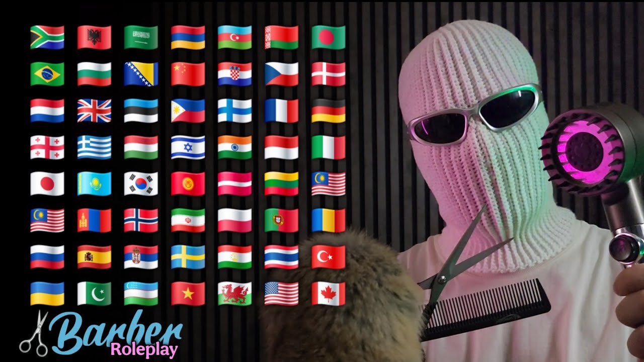 ASMR | Barbershop Roleplay in 54 Different Languages💈(5 HR)
